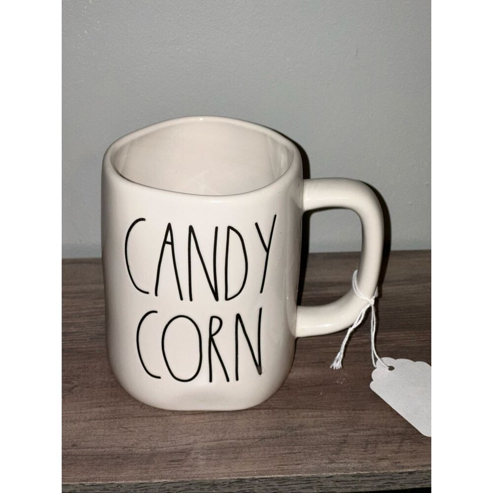 Rae Dunn Artisan Collection by Magenta Pottery Etched “CANDY CORN” Mug